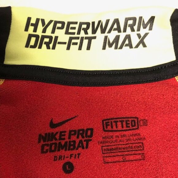 Nike Men's Large Pro Combat Hyperwarm Dri-Fit Max 1/4 Zip Like New Condition - Picture 3 of 4